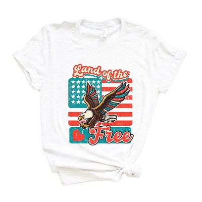 Simply Sage Market Women's Distressed Patriotic Free Eagle Short Sleeve Graphic Tee