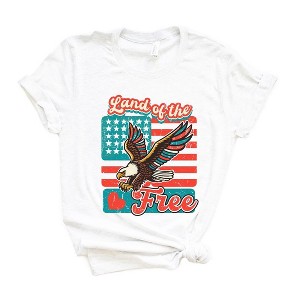 Simply Sage Market Women's Distressed Patriotic Free Eagle Short Sleeve Graphic Tee - 1 of 4