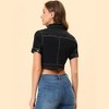 INSPIRE CHIC Women's Casual Short Sleeves Crop Denim Jacket - 3 of 4