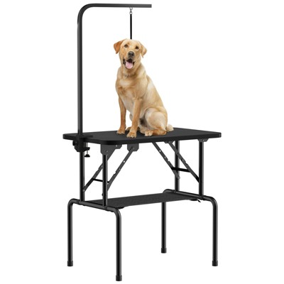 46 Inch Dog Grooming Table,Foldable Pet Grooming Tables at Home with Adjustable Arm,Nooses, Mesh Tray