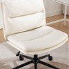 Sapphtopaz Swivel Office Chair with Wheels, Adjustable Vanity Chair with PU Upholstered and Wide Backrest, Desk Chair for Living Room, Bedroom - 3 of 4