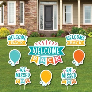 Big Dot of Happiness Welcome Back - Yard Sign and Outdoor Lawn Decorations - We Missed You Yard Signs - Set of 8 - 1 of 4