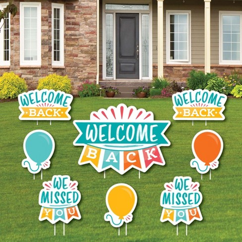 Big Dot Of Happiness Welcome Back - Yard Sign And Outdoor Lawn Decorations  - We Missed You Yard Signs - Set Of 8 : Target