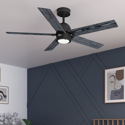 Erling Matte Black 52" Ceiling Fan with LED Light and Remote
