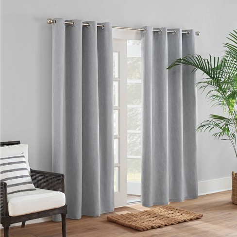 Canvas White Sunbrella Outdoor Curtains with Tabs