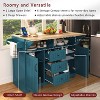 QingMoon Large Kitchen Island Cart with 2 Drop Leaf, Power Outlet, Storage Cart on 5 Wheels with 3 Drawers, with Spice & Towel Rack, for Kitchen - 4 of 4