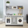 Teamson Kids Little Chef Berlin Modern Play Kitchen Set with Pot, Pan, Lid, Spatula, Cutting Board, & Play Phone for Boys & Girls, Gray/White - 3 of 4