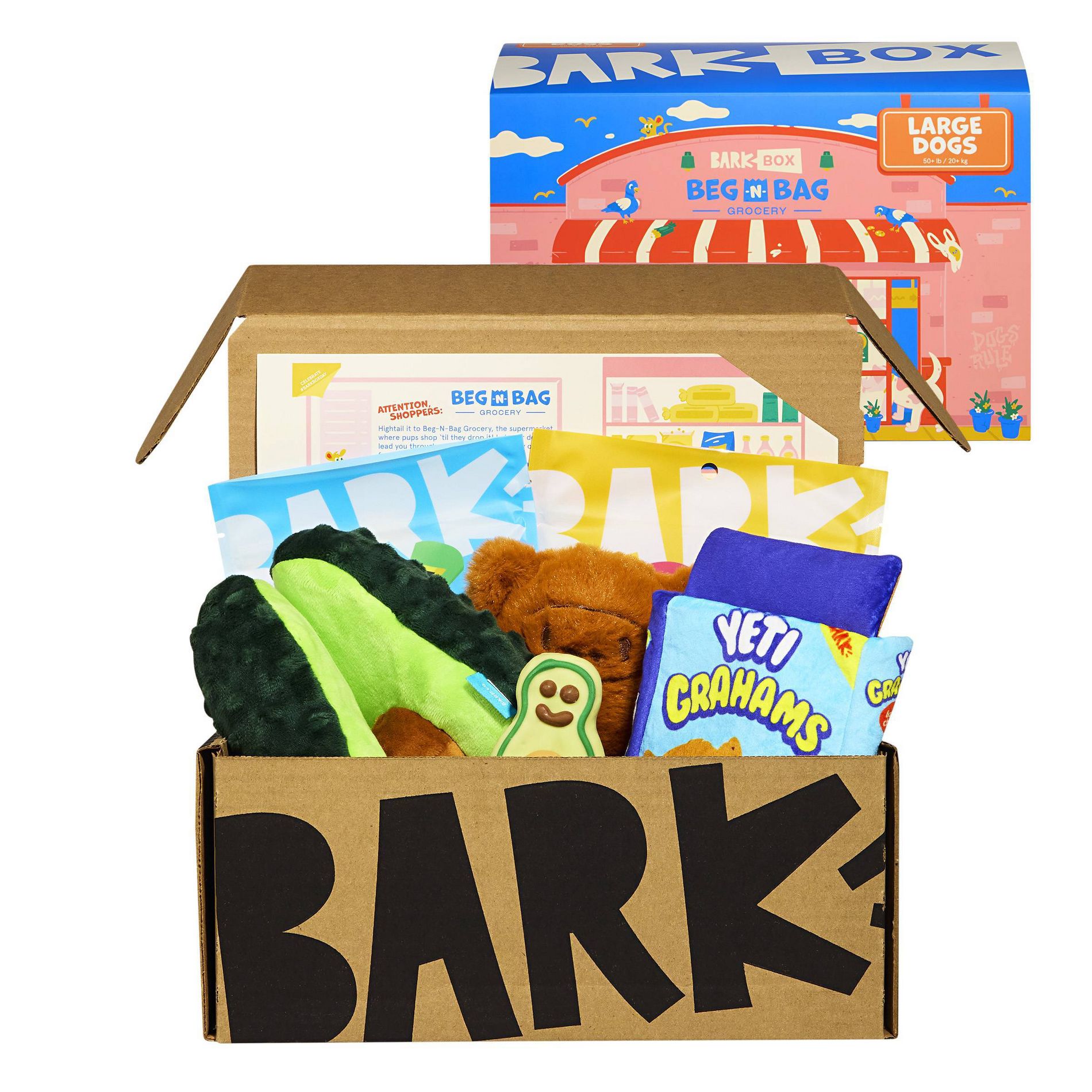 BARK Beg-n-Bag Large Box Dog Plush Toy Set - 5pc