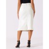 INSPIRE CHIC Women's Casual High Waist Stretchy Midi Jean Skirt - 3 of 4