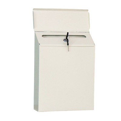 Mailbox with Key Lock, Metal Wall Mount Drop Lock Box, Locking Mailbox Hanging Secure Postbox for Front Door Office Outdoor Garden Wall Hanging Decor