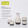 True Fervor 5pcs Ceramic Sake Set, 4 3.5oz Saki Cup Set & 1 8oz Sake Bottle Carafe - Traditional Japanese Tokkuri & Saki Cups Drink Gift - White - 2 of 4