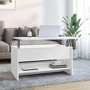 vidaXL Modern Coffee Table in White with Hidden Storage, Liftable Design, Made from Resistant, Moisture-Resistant Engineered Wood - 2 of 4