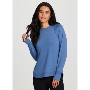 RBX Active Women's Ultra Lightweight Baby French Terry All Season Pullover Sweatshirt with Thumbholes - 1 of 4