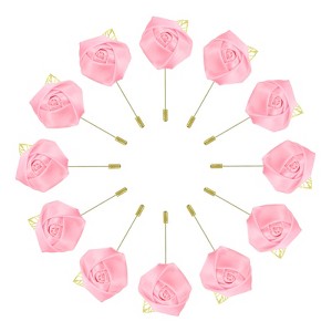 Unique Bargains Wedding Ceremony Anniversary Groom Silk Metal Rose Boutonnieres 24 Pcs - 1 of 3