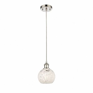 White Mouchette - 1 Light Cord Hung Mini Pendant In Modern Style-8 Inches Tall and 6 Inches Wide - 1 of 1