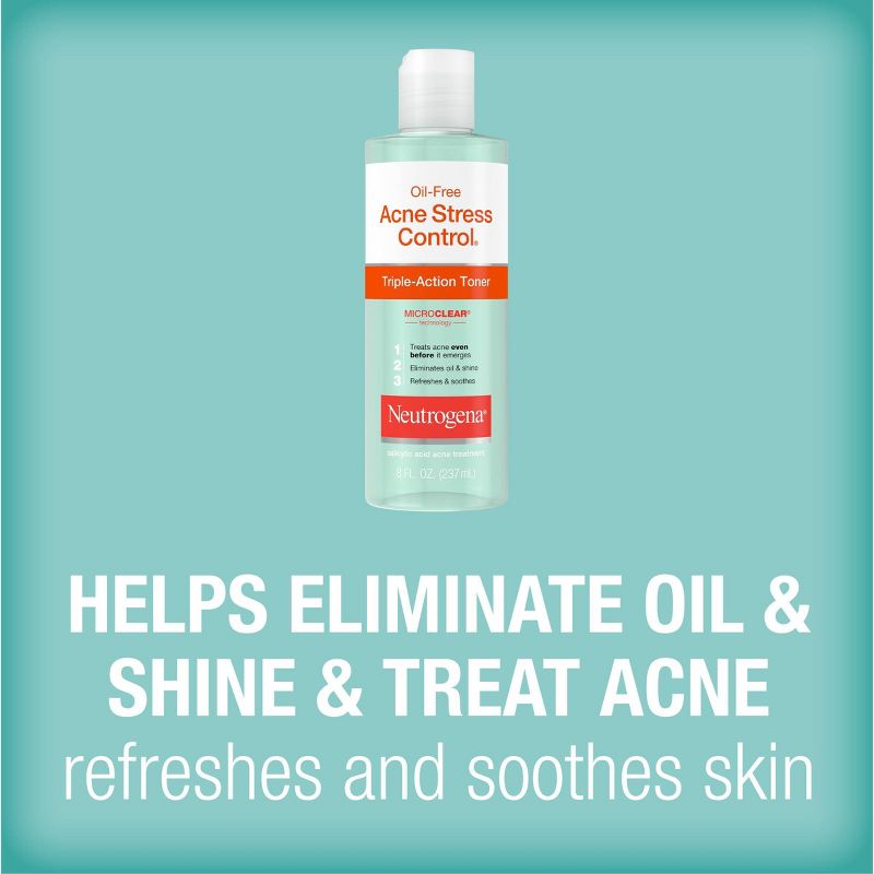 Neutrogena Oil-Free Acne Stress Control Triple-Action Toner with Green Tea &#38; Cucumber Extract - 8 fl oz, 5 of 10
