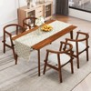 Costway Wooden Dining Chairs Set of 2/4 with Wrap-around Armrest & Padded Seat for Kitchen - 2 of 4