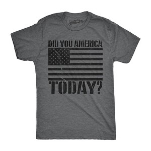 Mens Did You America Today? Funny USA T Shirt Patriotic Party Murica Tee - Crazy Dog Men's T Shirt - 1 of 4