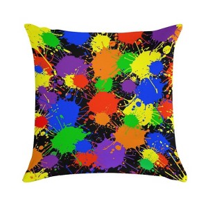 Rainbow Paint Splash Pillow Covers 18x18 Decorative Throw Pillows Soft Square Cushion Covers for Couch Sofa Bedroom - 1 of 1