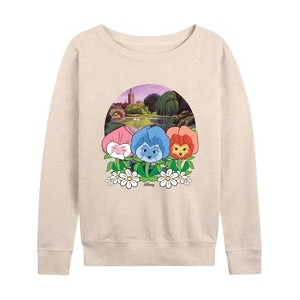 Women's - Disney - Alice in Wonderland Lightweight French Terry Wide Neck Long Sleeve Shirt - 1 of 4