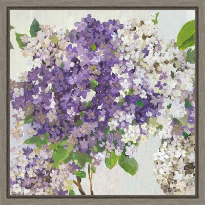 Amanti Art Purple Summer Hydrangea II by Asia Jensen Canvas Wall Art Print Framed 16 x 16-in.