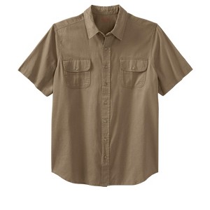 Boulder Creek by KingSize Men's Big & Tall Short Sleeve Denim And Twill Shirt - 1 of 4