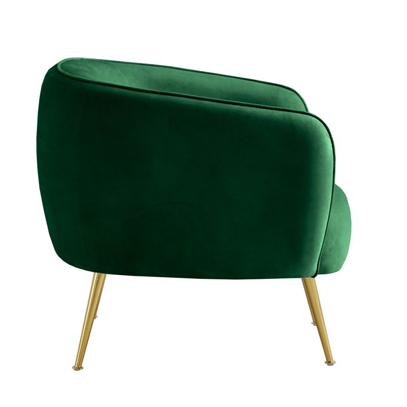 Minerva Brass Finish Velvet Upholstered Accent Chair - Inspire Q, 6 of 13