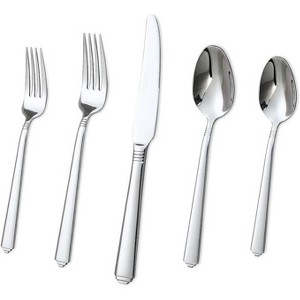 DOMETOUR Flatware Set, 20-Pieces Stainless Steel Silverware Fork Knife Spoon Set, Dishwasher Safe - 1 of 4