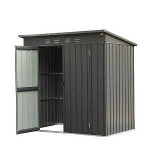 5'x3' Outdoor Storage Shed With 16 Air Vents, Key Lock, Leak Proof Roof Galvanized Steel Storage Cabinet, Anti Corrosive Metal Garden Shed For Lawn - 1 of 4