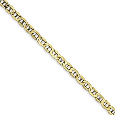 Black Bow Jewelry 3.2mm 10k Yellow Gold Hollow Anchor Chain Necklace