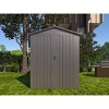 Motorcycle Outdoor Steel Storage Shed With Window ,tracks and fixtures,Grey - 2 of 4