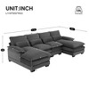 CAVINAS 110×50"U-shaped Sectional Sofa with Plush pillows,6 Symmetrical Cushions Indoor Furniture,Sectional Couches for Living Room ,Apartment,Gray - 3 of 4