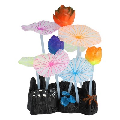 Unique Bargains Glowing Silicone Simulation Plant Silicon Glow Plant for Fish Tank Multicolor 1 Set