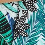 blue green fern print