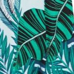 blue green fern print