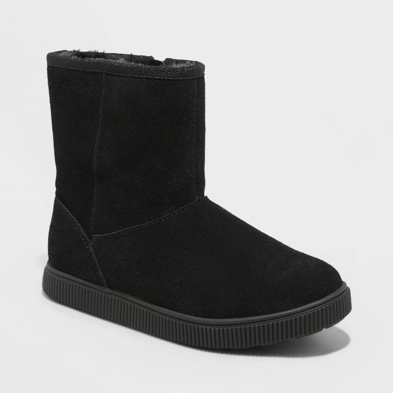Girls' Hannah Zipper Suede Shearling Style Boots - Cat & Jack™, 1 of 5