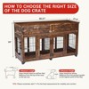 Large Dog Crate Furniture, Double Dog Kennel Furniture with 2 Drawers and Removable Divider, XXL Heavy Duty - 4 of 4