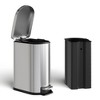 Metal Trash Can with Lid - Step-on Kitchen Garbage Bin, Rustproof, Waterproof with Inner Bucket & Soft Close Lid - 4 of 4