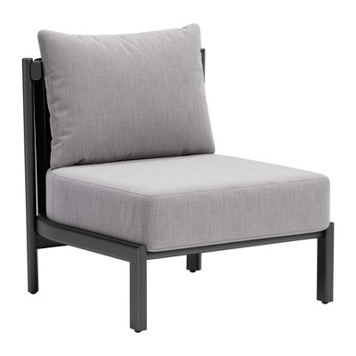 HomeRoots 28" Gray And Black Fabric Side Chair
