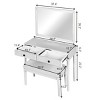 FURNIinspire Vanity Tables Modern Dressing Table Makeup Vanity Desk Set with Stool, Large Drawer Storage for Bedroom, White, 38.4"*16"*29.5" - 3 of 4