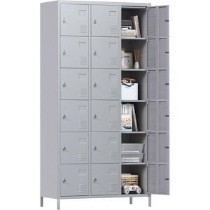Aobabo 18 Doors Metal Storage Locker for Employees, Storage Locker for Employees School Office Gym Bedroom, Black, Assembly Required - 1 of 4