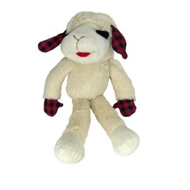 Multipet Holiday Lambchop Dog Toy Plush Plaid