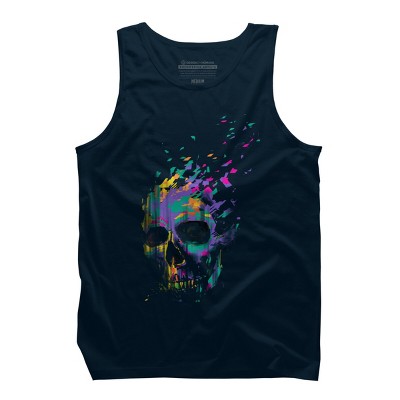 Men's Design By Humans Defragged Colorful Skull By DBHOriginals Tank Top