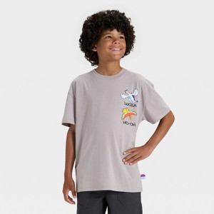 Boys' Pokémon Legendary Tower Duo Ho-Oh and Lugia Oversized Short Sleeve Graphic T-Shirt - Gray - 1 of 4