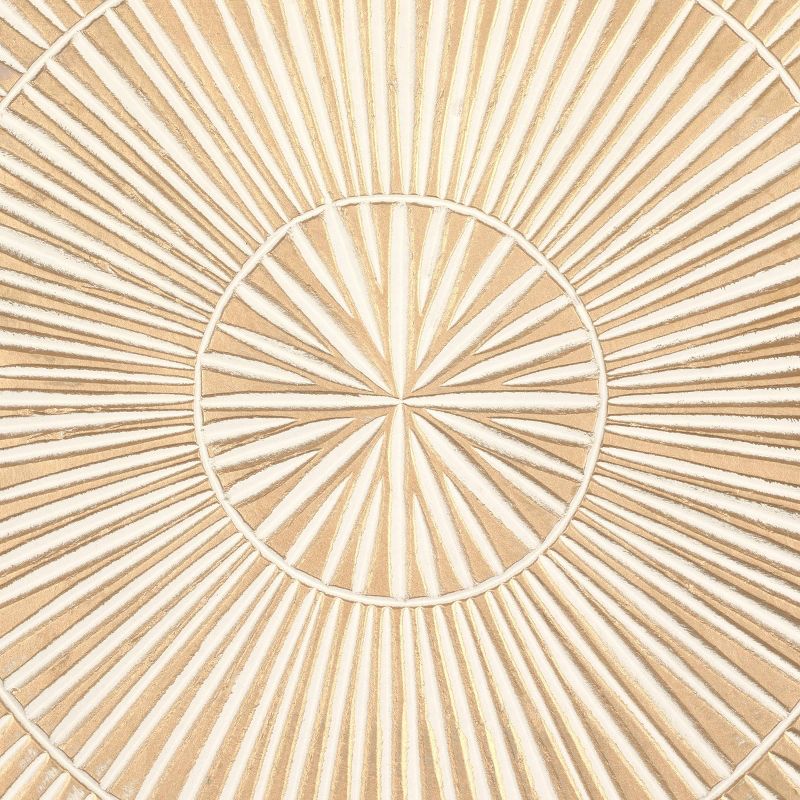 Wood Geometric Handmade Intricately Carved Radial Wall Decor Gold - Olivia & May, 5 of 6