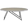 Vynxaria Industrial-Style Oval Coffee Table - Weathered Grey Oak & Black, Asymmetrical Metal Legs, Spacious Surface for Living Room - 3 of 4