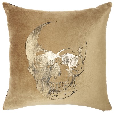 Velvet skull outlet pillow