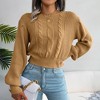 Women's Knit Sweater Long Sleeve Ribbed Pullover Crewneck Top - 3 of 4