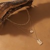 SOHI Women's Antique Gold The Dented Charm Multi-Layer Necklace - 3 of 4