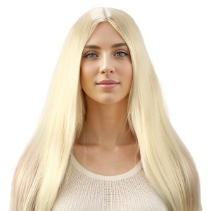 Unique Bargains Women's Straight Long Hair Wig High Temperature Fiber 1 Pc - 1 of 4